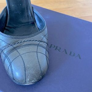 Prada Gray Mary Jane heels